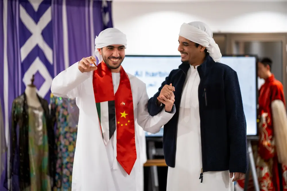 Emirati guests in traditional dress at the founding evening, NYU Shanghai